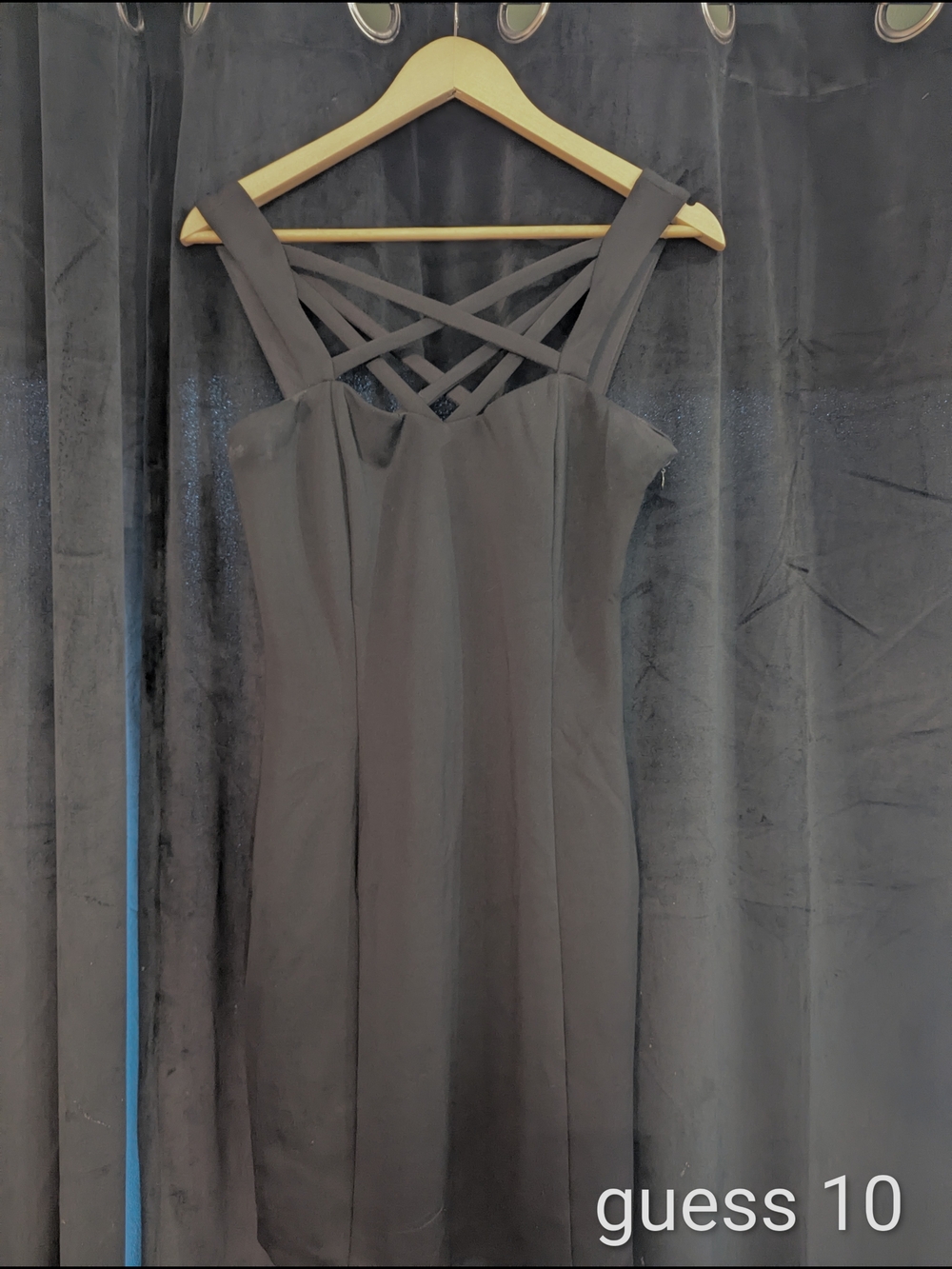 Guess Black 10 Crisscross Strap Midi Dress